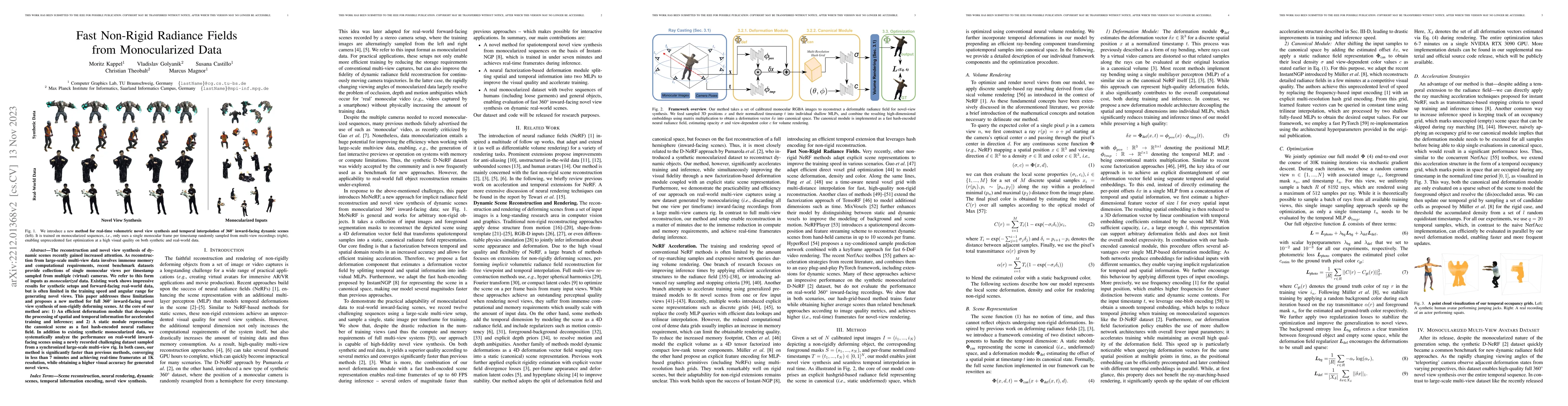 Thumbnail for Fast Non-Rigid Radiance Fields from Monocularized Data