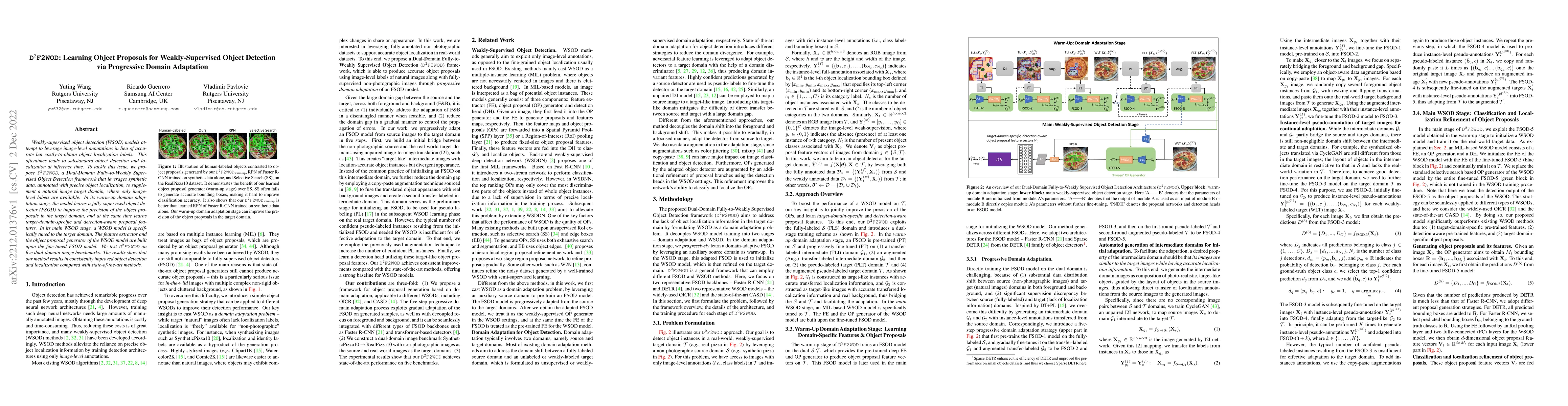 Thumbnail for D2DF2WOD: Learning Object Proposals for Weakly-Supervised Object
  Detection via Progressive Domain Adaptation