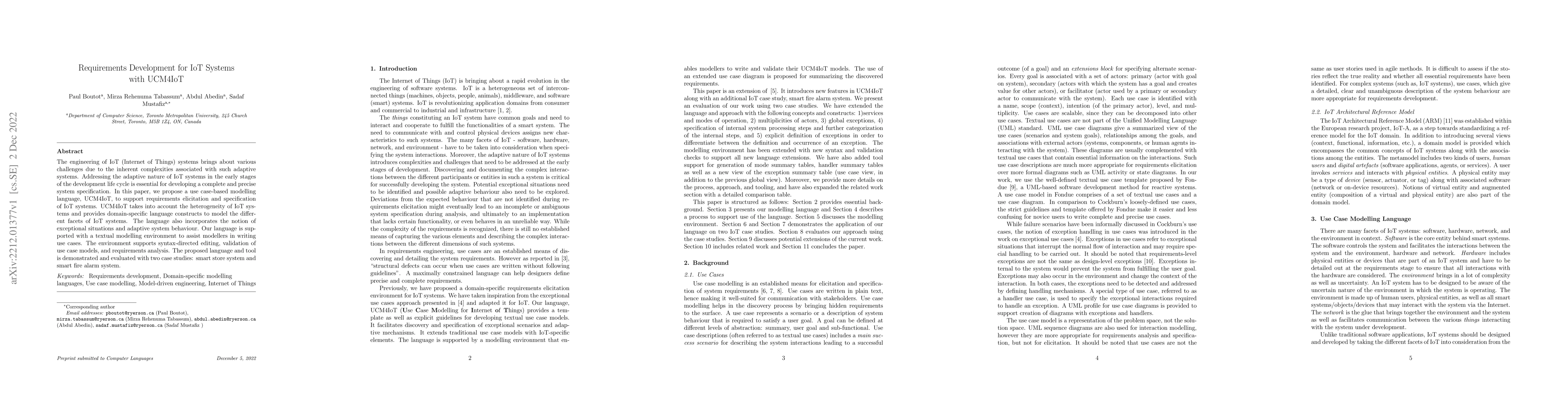 Thumbnail for Requirements Development for IoT Systems with UCM4IoT