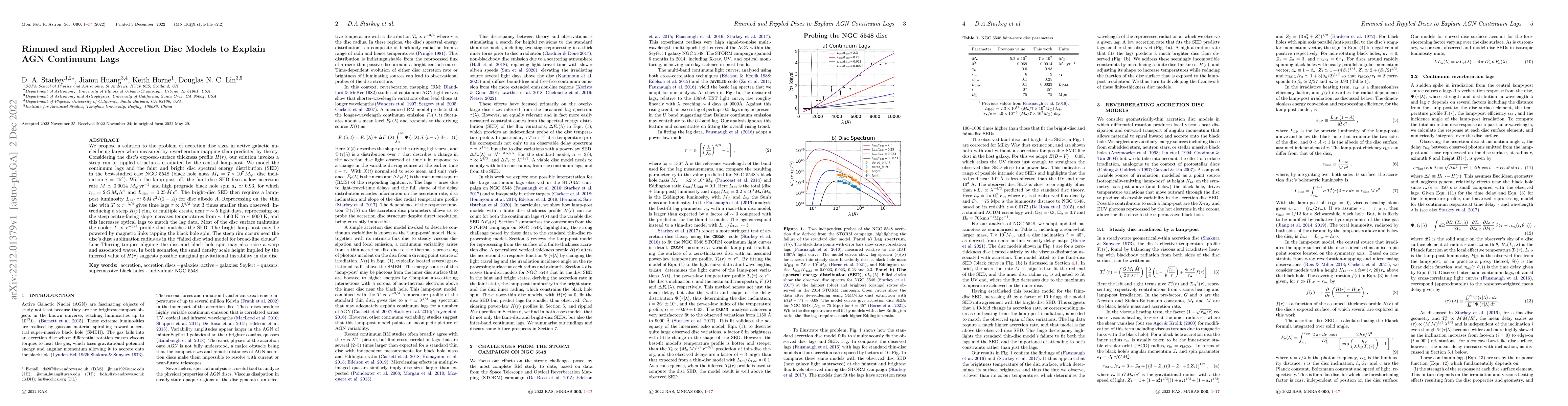Thumbnail for Rimmed and Rippled Accretion Disc Models to Explain AGN Continuum Lags