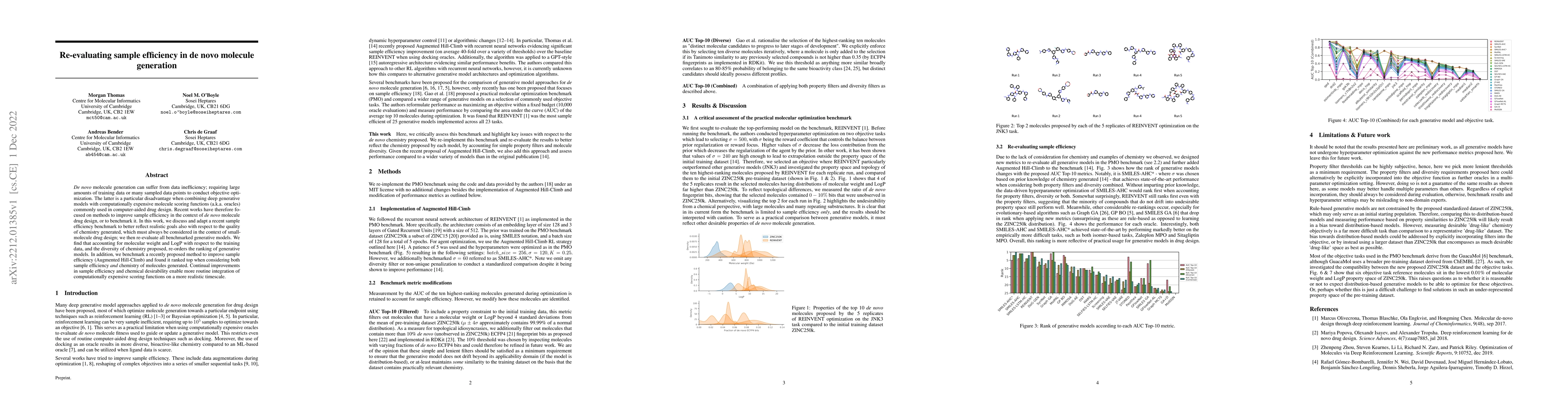 Thumbnail for Re-evaluating sample efficiency in de novo molecule generation