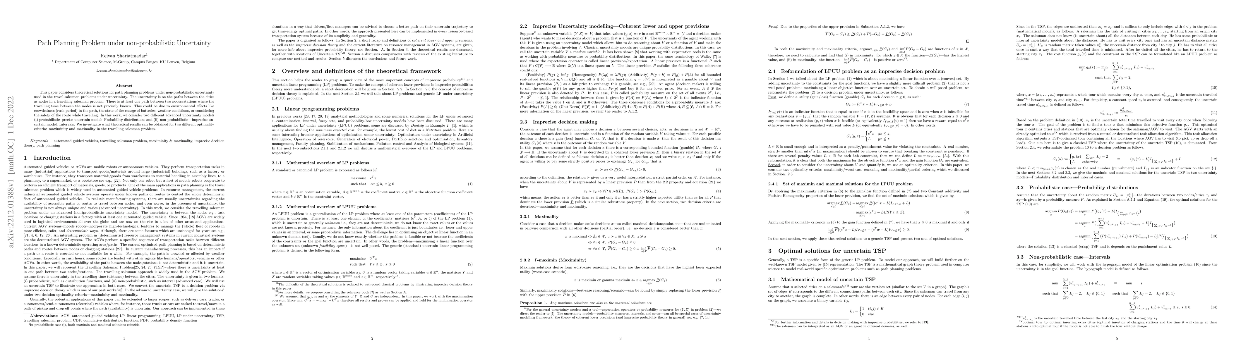 Thumbnail for Path Planning Problem under non-probabilistic Uncertainty