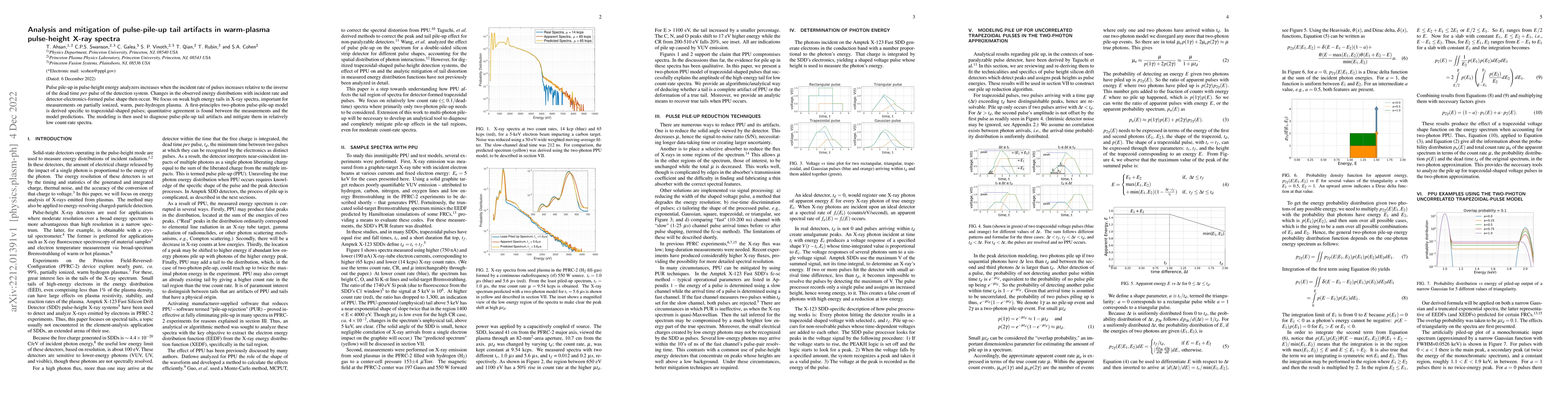 Thumbnail for Analysis and mitigation of pulse-pile-up tail artifacts in warm-plasma
  pulse-height X-ray spectra