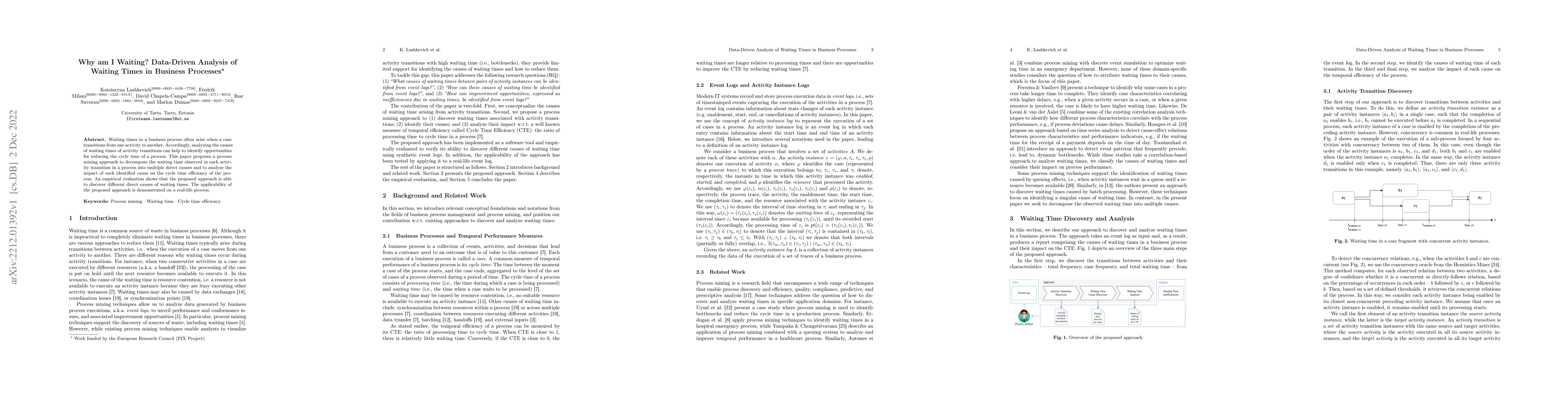 Thumbnail for Why am I Waiting? Data-Driven Analysis of Waiting Times in Business
  Processes
