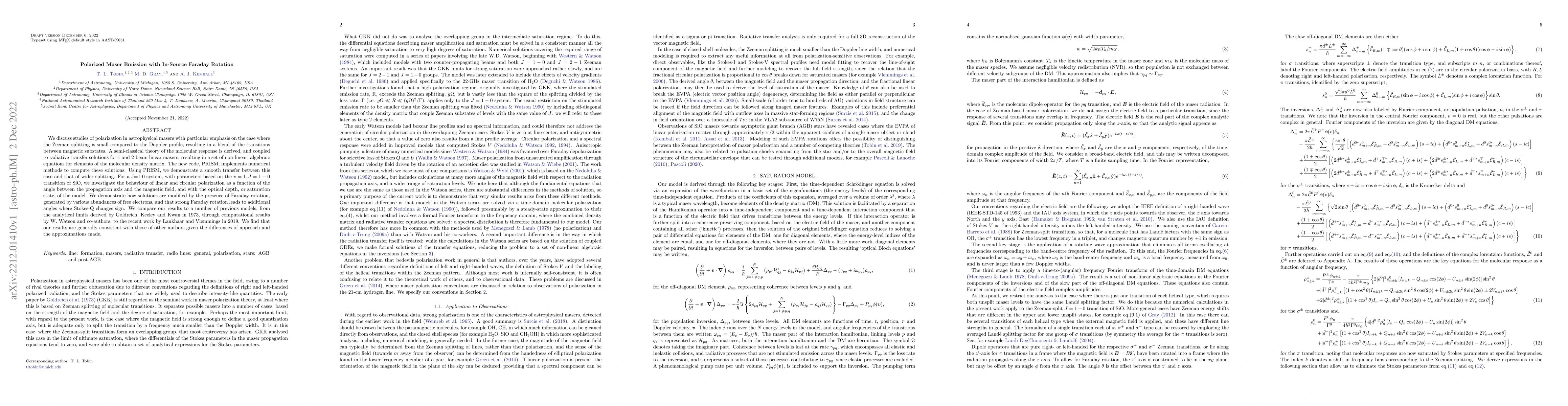 Thumbnail for Polarized Maser Emission with In-Source Faraday Rotation