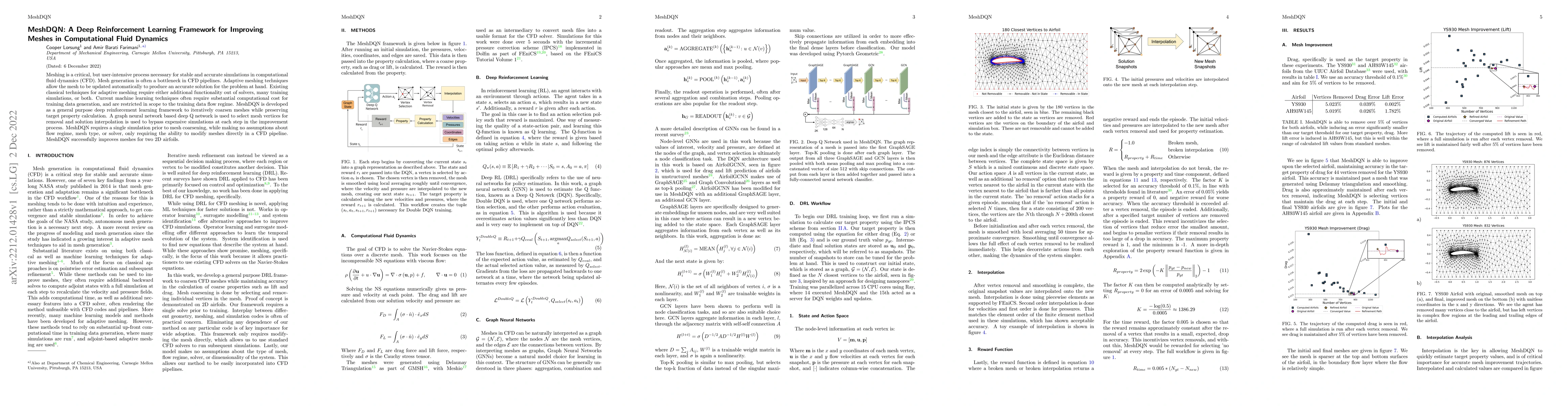 Thumbnail for MeshDQN: A Deep Reinforcement Learning Framework for Improving Meshes in
  Computational Fluid Dynamics
