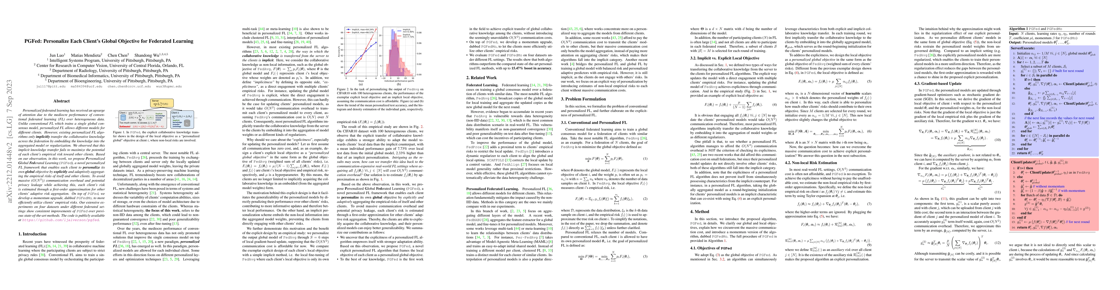 Thumbnail for PGFed: Personalize Each Client's Global Objective for Federated Learning