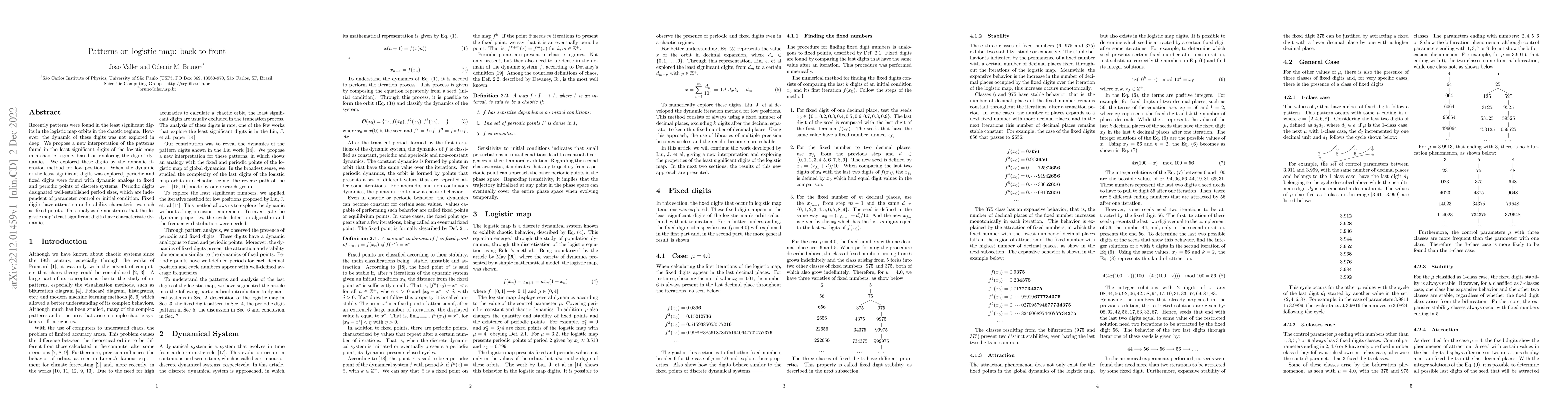Thumbnail for Patterns on logistic map: back to front