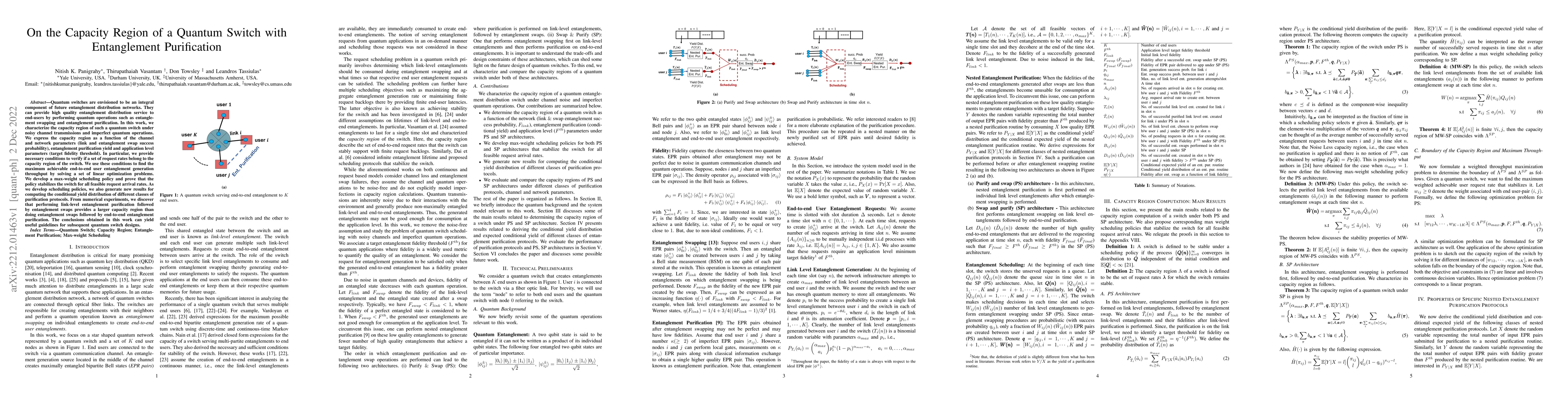 Thumbnail for On the Capacity Region of a Quantum Switch with Entanglement
  Purification
