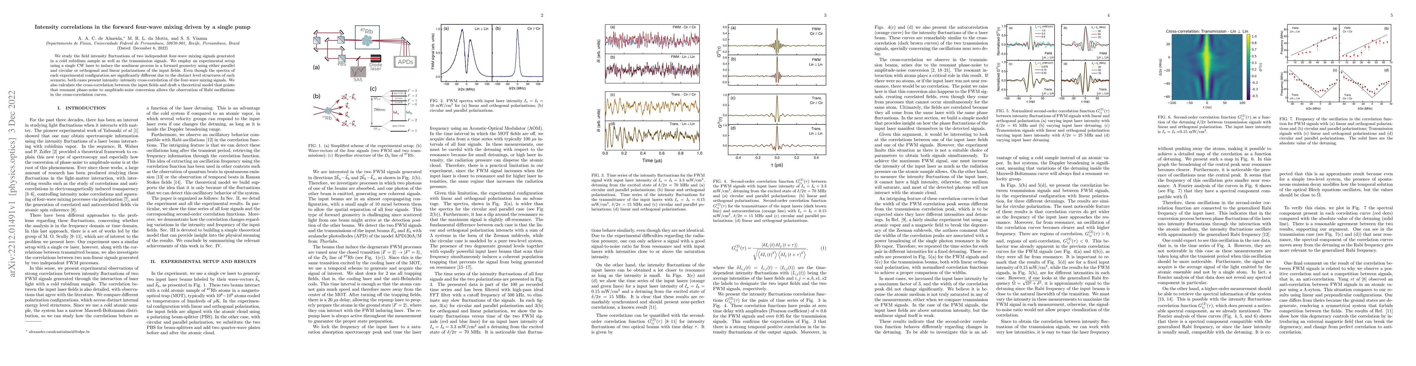Thumbnail for Intensity correlations in the forward four-wave mixing driven by a
  single pump