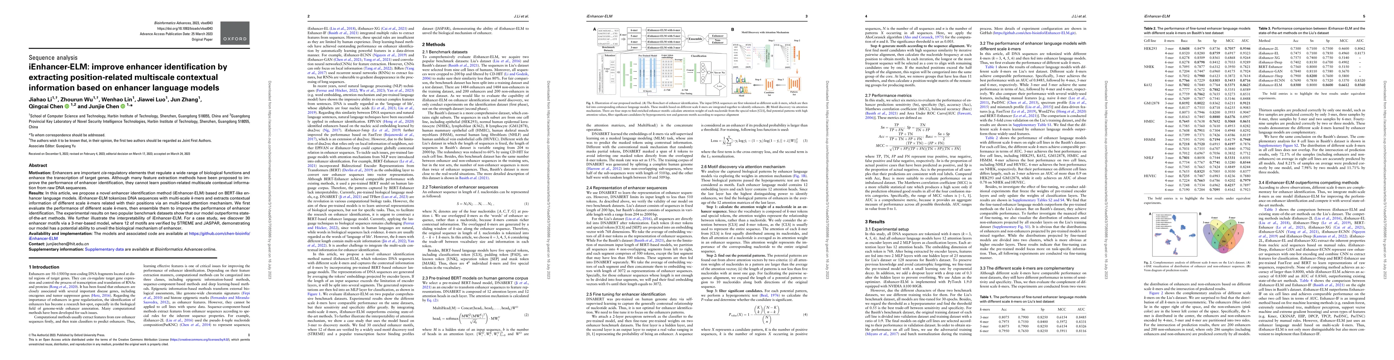 Thumbnail for iEnhancer-ELM: improve enhancer identification by extracting
  position-related multiscale contextual information based on enhancer language
  models