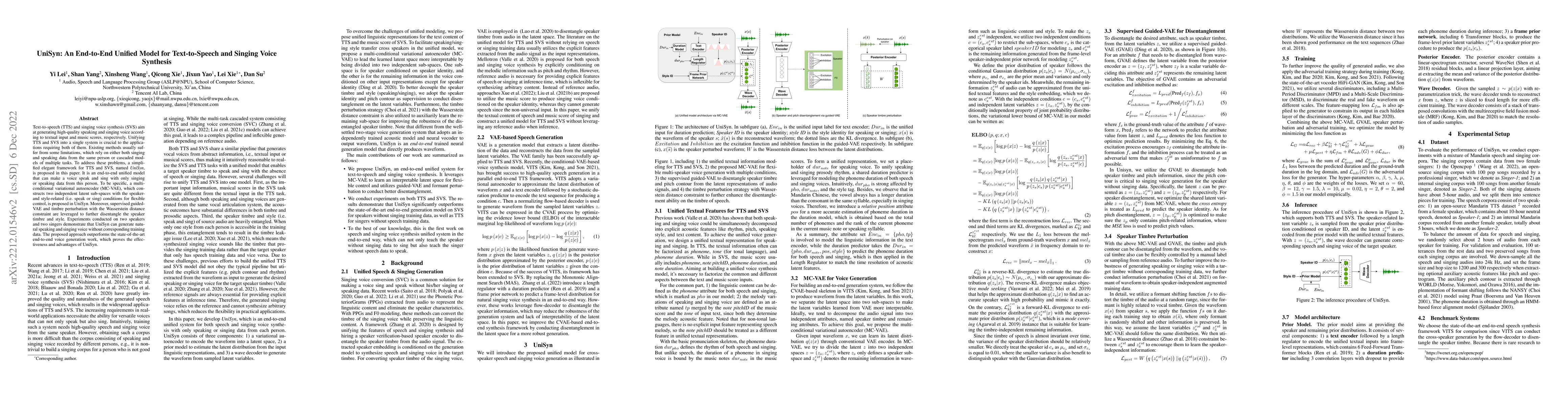 Thumbnail for UniSyn: An End-to-End Unified Model for Text-to-Speech and Singing Voice
  Synthesis