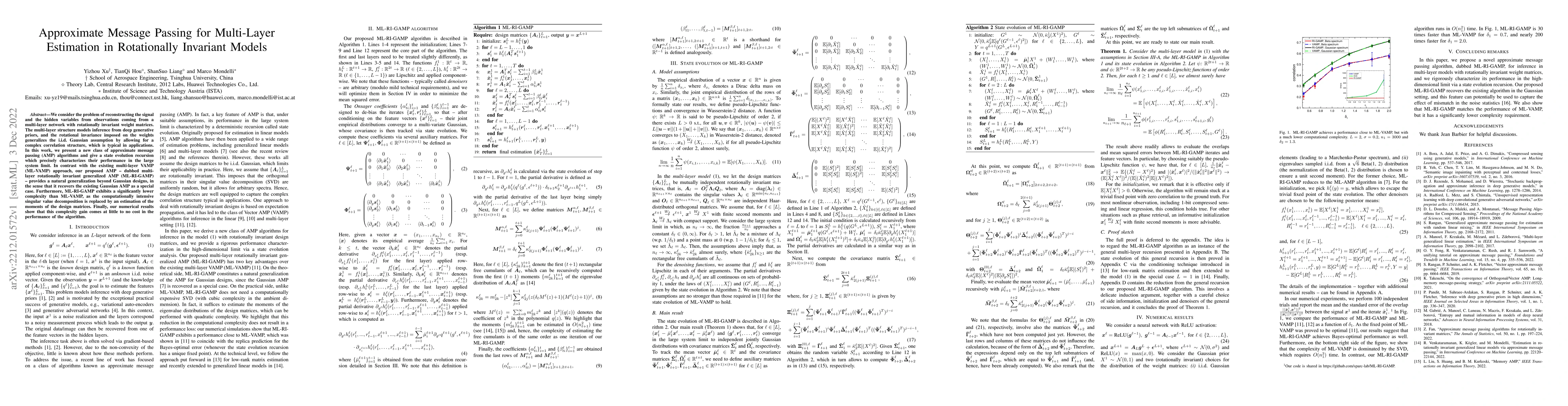Thumbnail for Approximate Message Passing for Multi-Layer Estimation in Rotationally
  Invariant Models