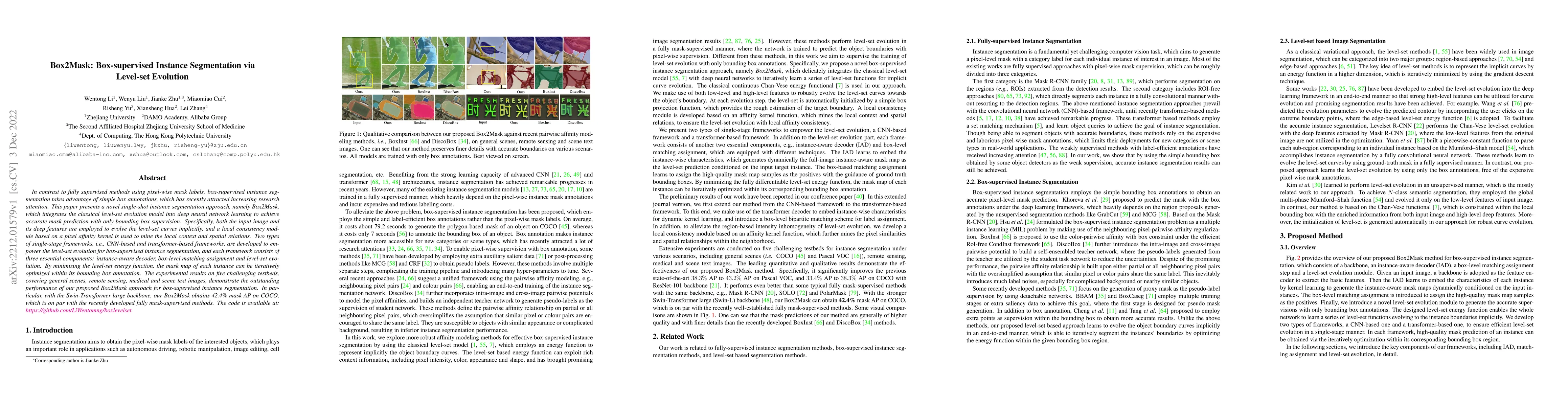 Thumbnail for Box2Mask: Box-supervised Instance Segmentation via Level-set Evolution