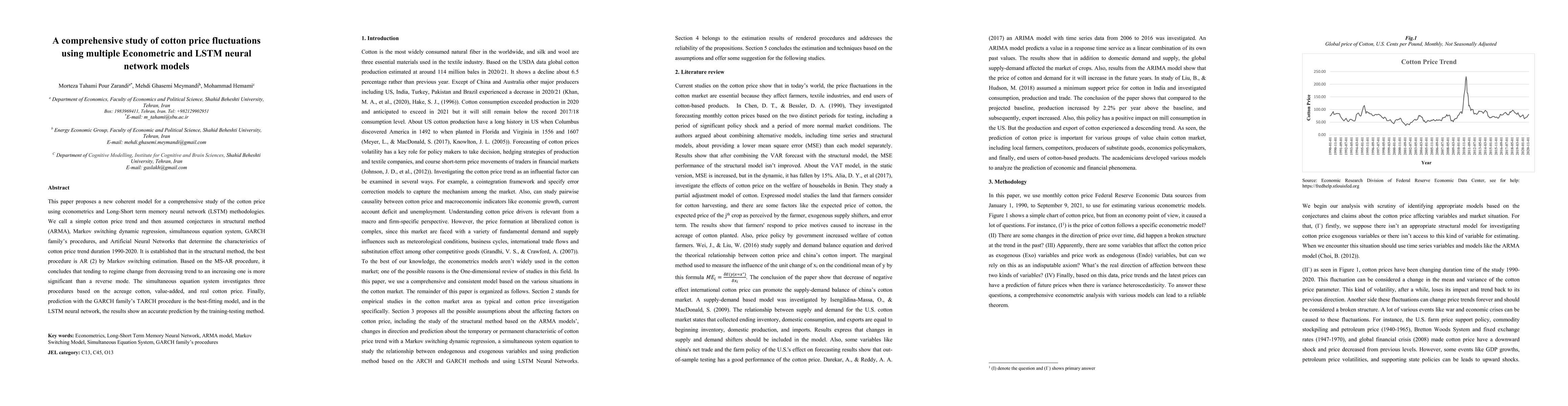 Thumbnail for A comprehensive study of cotton price fluctuations using multiple
  Econometric and LSTM neural network models