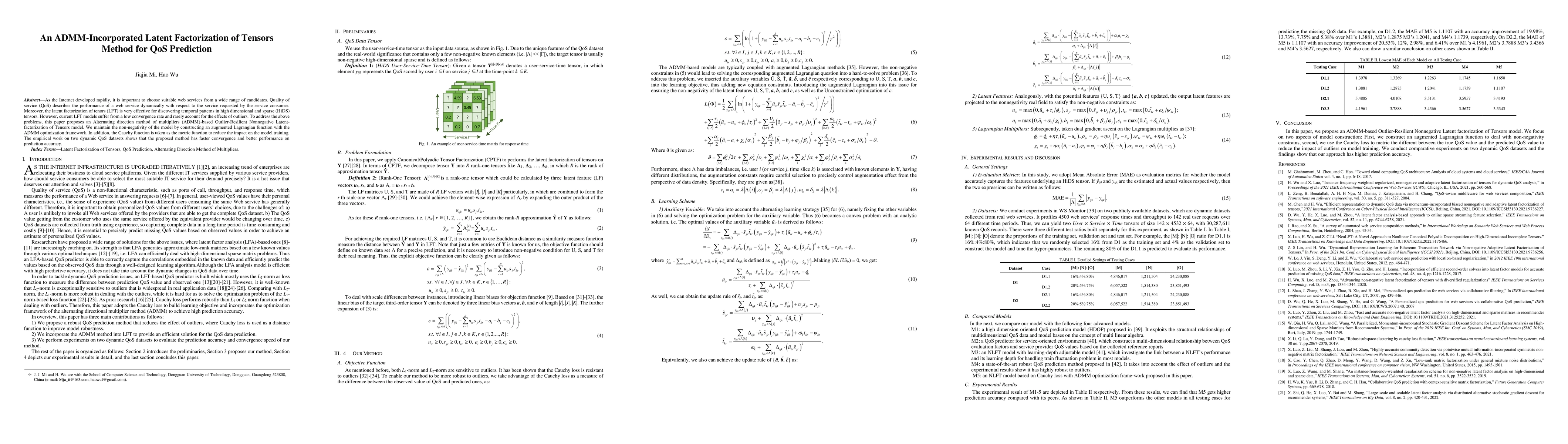 Thumbnail for An ADMM-Incorporated Latent Factorization of Tensors Method for QoS
  Prediction