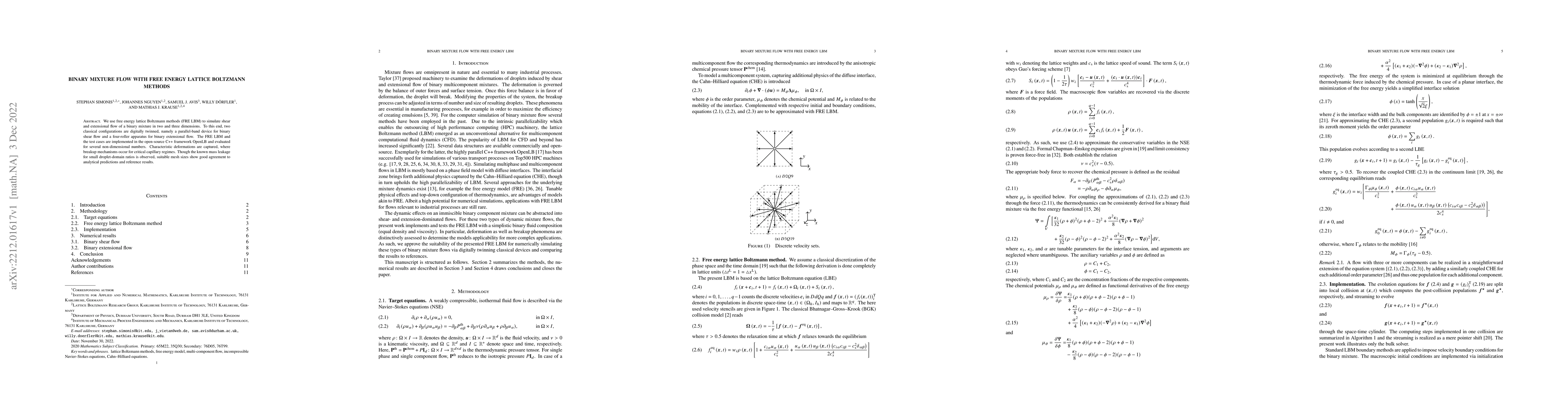 Thumbnail for Binary mixture flow with free energy lattice Boltzmann methods