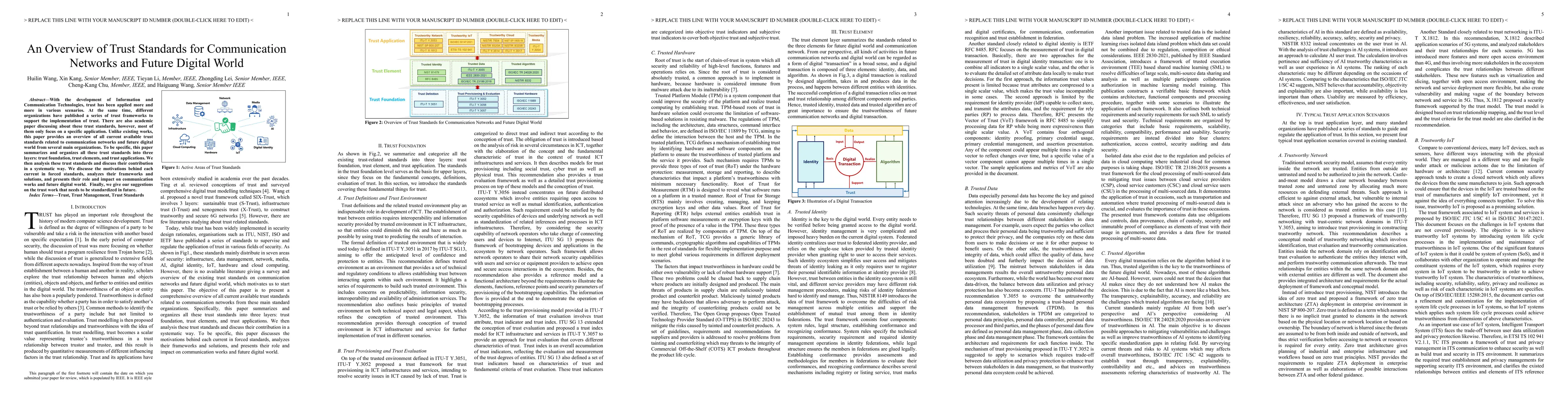 Thumbnail for An Overview of Trust Standards for Communication Networks and Future
  Digital World