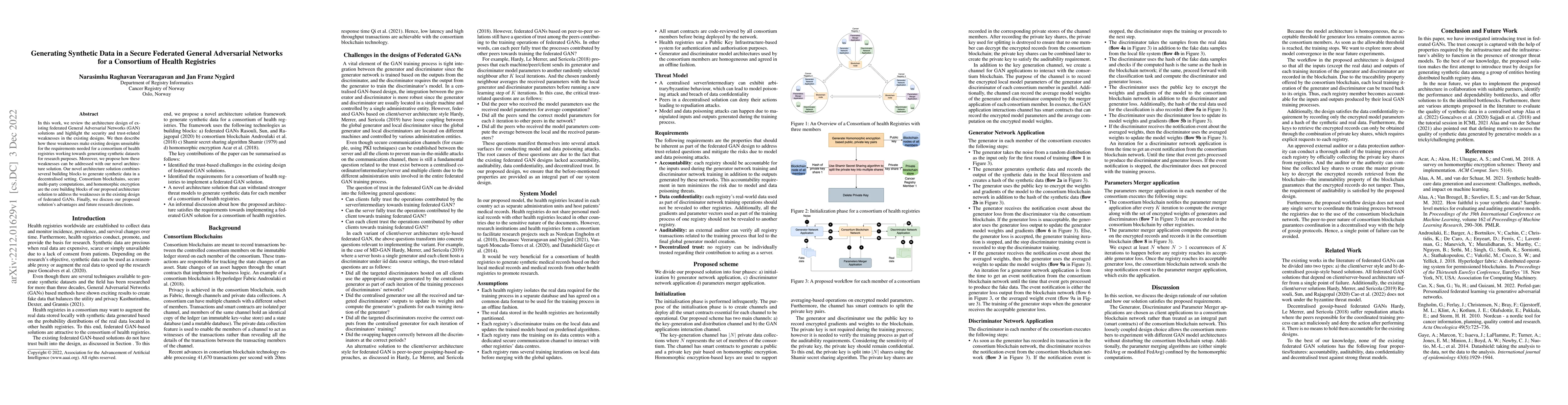 Thumbnail for Generating Synthetic Data in a Secure Federated General Adversarial
  Networks for a Consortium of Health Registries
