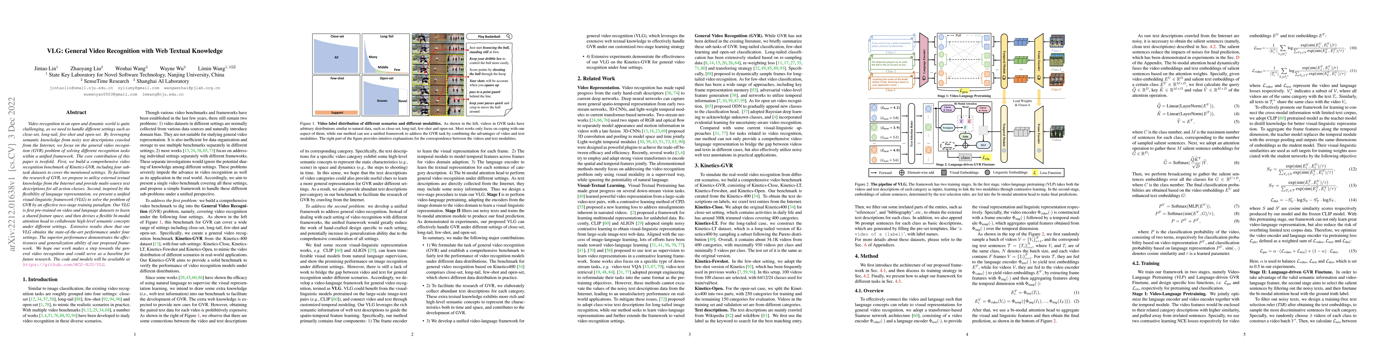 Thumbnail for VLG: General Video Recognition with Web Textual Knowledge