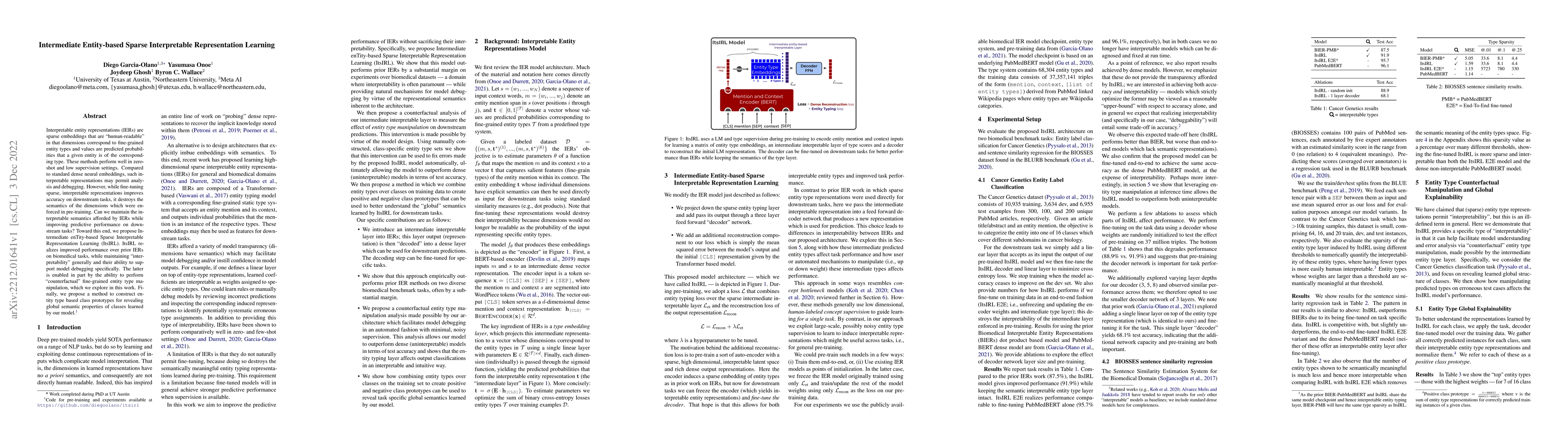 Thumbnail for Intermediate Entity-based Sparse Interpretable Representation Learning