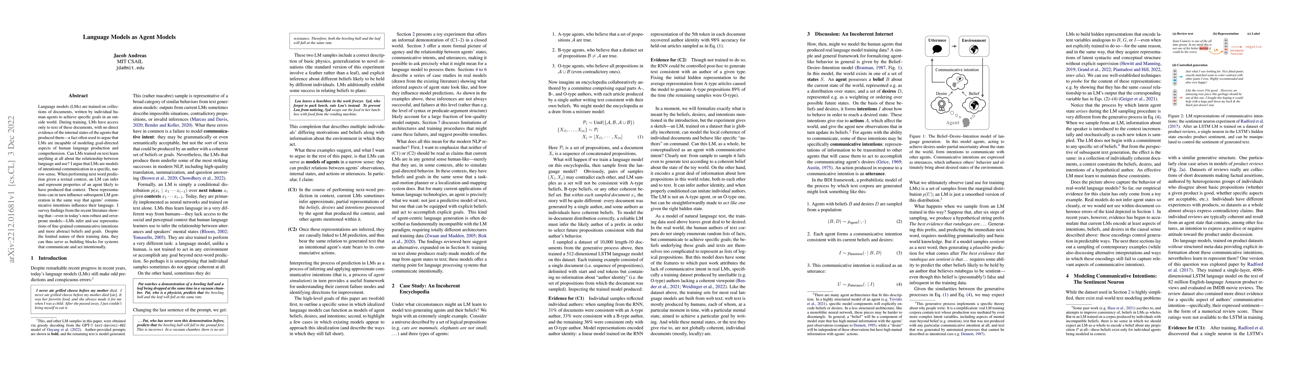 Thumbnail for Language Models as Agent Models