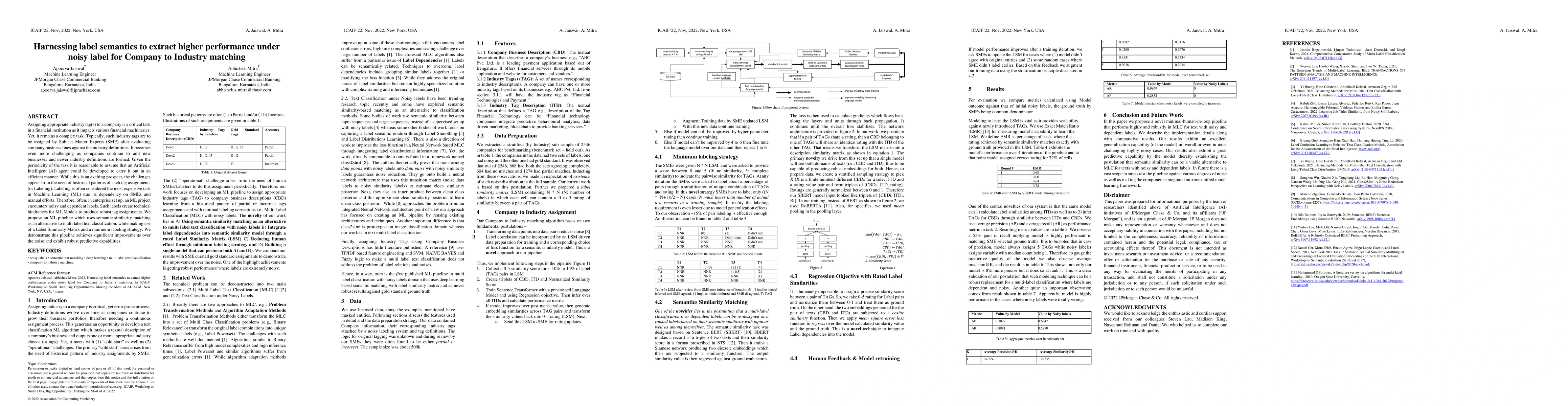 Thumbnail for Harnessing label semantics to extract higher performance under noisy
  label for Company to Industry matching