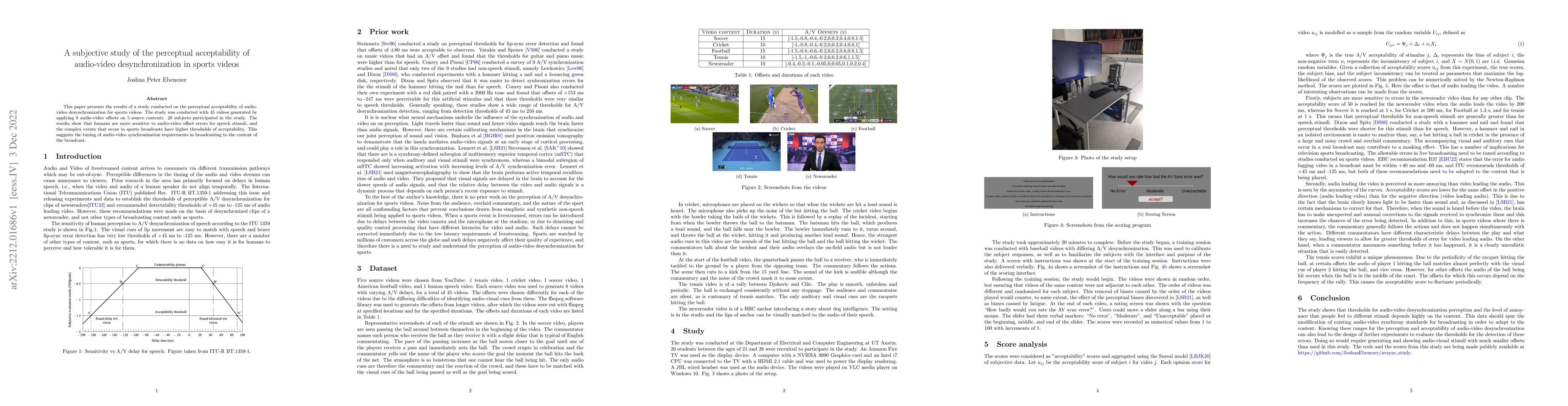 Thumbnail for A subjective study of the perceptual acceptability of audio-video
  desynchronization in sports videos