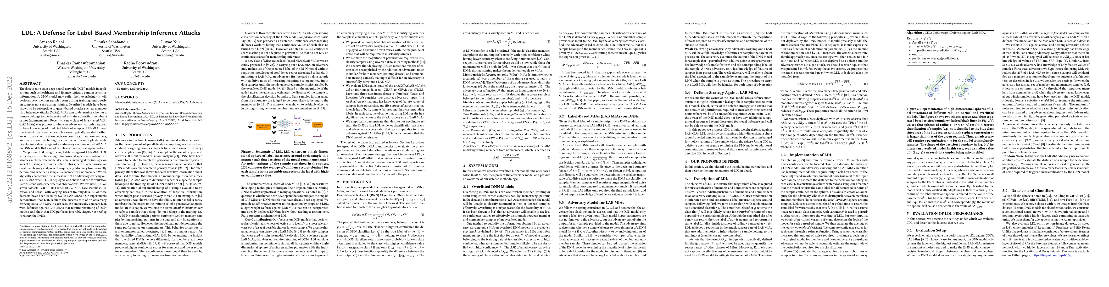 Thumbnail for LDL: A Defense for Label-Based Membership Inference Attacks