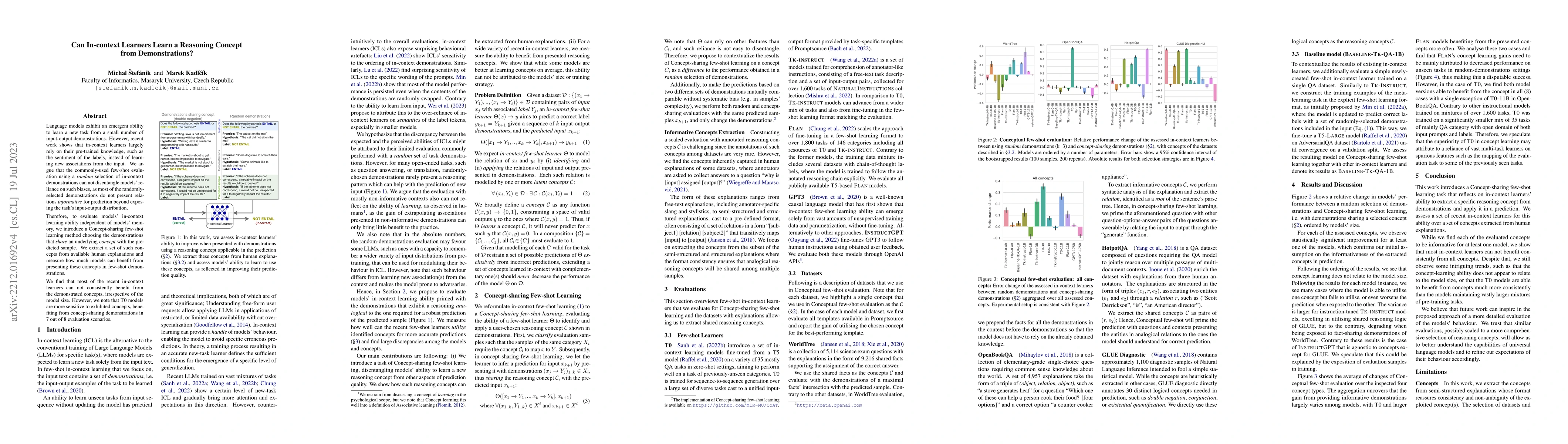 Thumbnail for Can In-context Learners Learn a Reasoning Concept from Demonstrations?