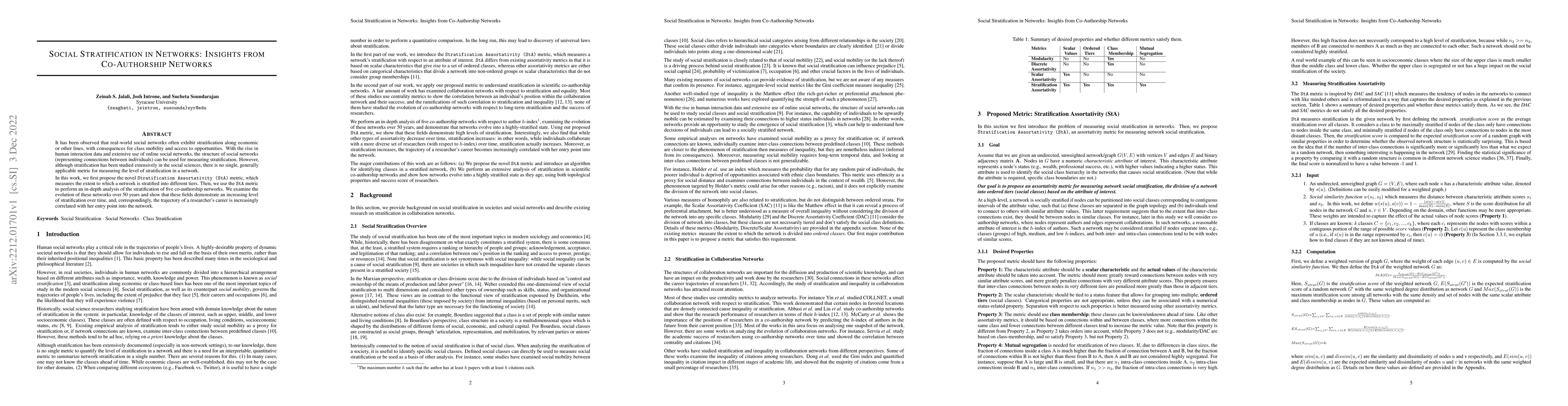Thumbnail for Social Stratification in Networks: Insights from Co-Authorship Networks