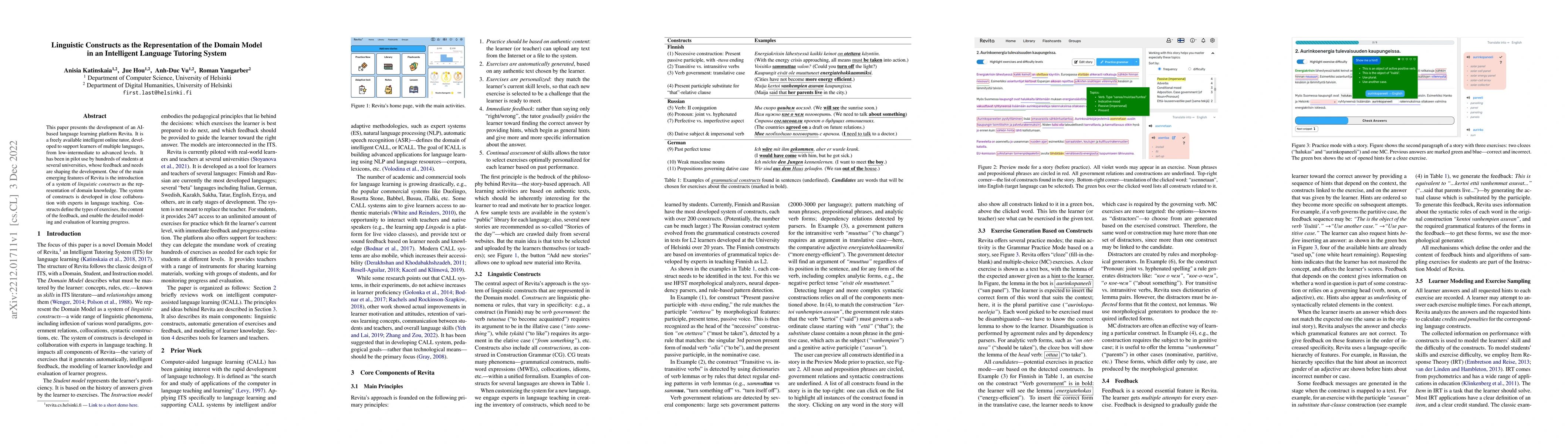 Thumbnail for Linguistic Constructs as the Representation of the Domain Model in an
  Intelligent Language Tutoring System