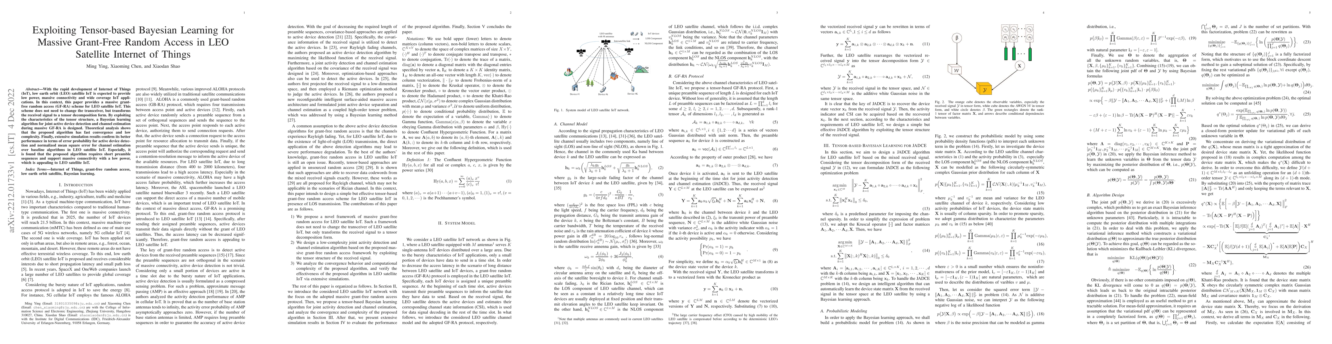 Thumbnail for Exploiting Tensor-based Bayesian Learning for Massive Grant-Free Random
  Access in LEO Satellite Internet of Things