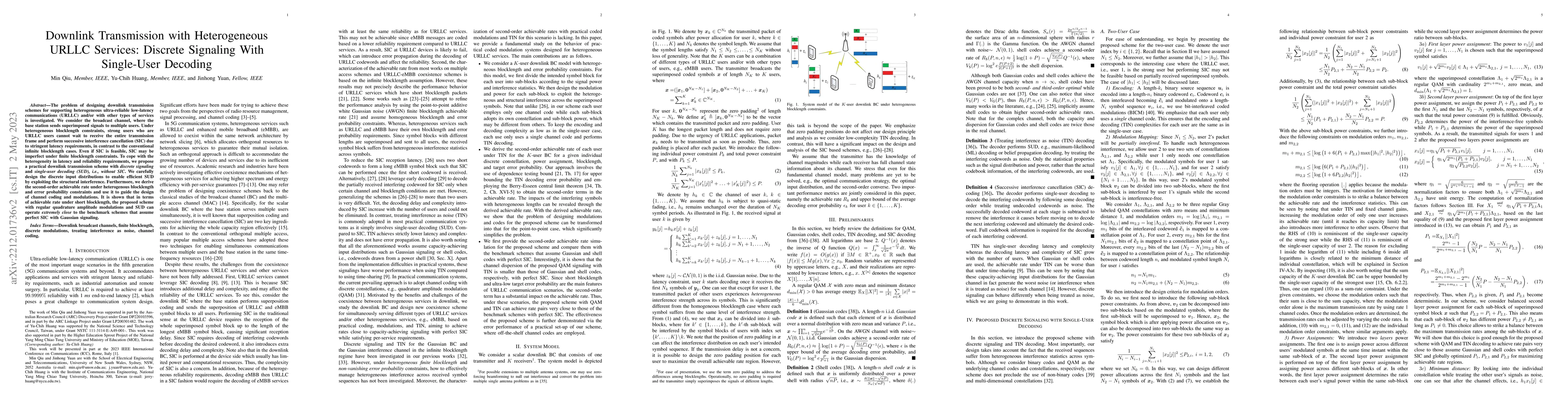 Thumbnail for Downlink Transmission with Heterogeneous URLLC Services: Discrete
  Signaling With Single-User Decoding
