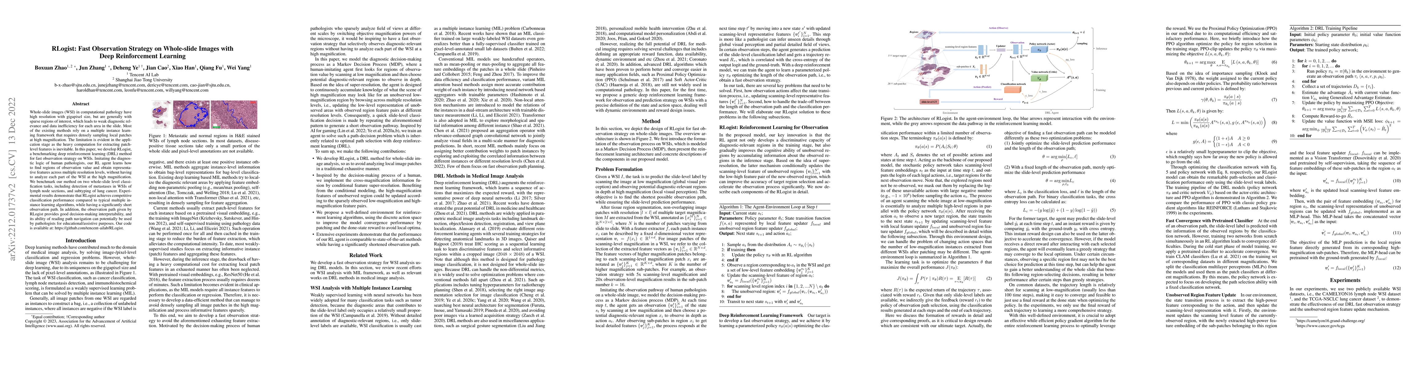 Thumbnail for RLogist: Fast Observation Strategy on Whole-slide Images with Deep
  Reinforcement Learning