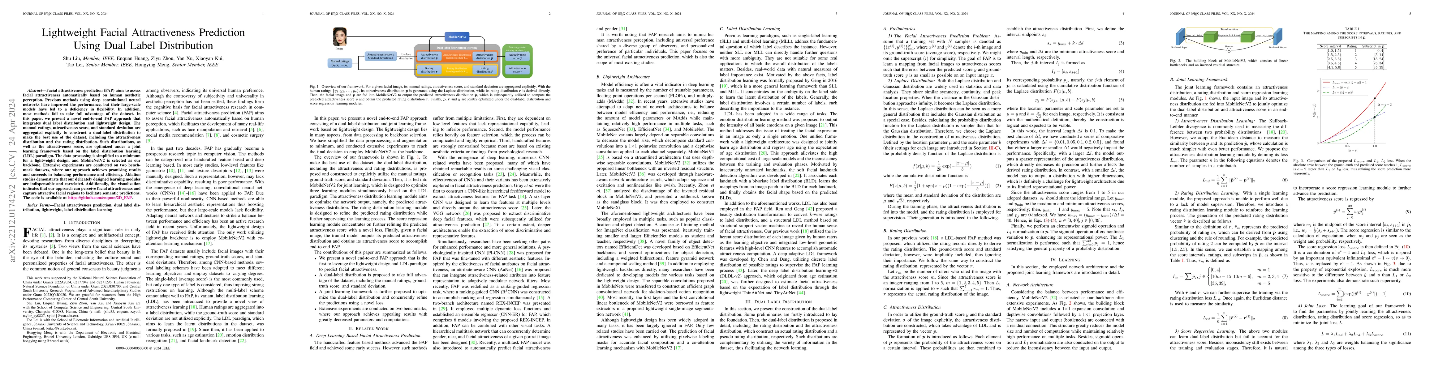 Thumbnail for Lightweight Facial Attractiveness Prediction Using Dual Label
  Distribution