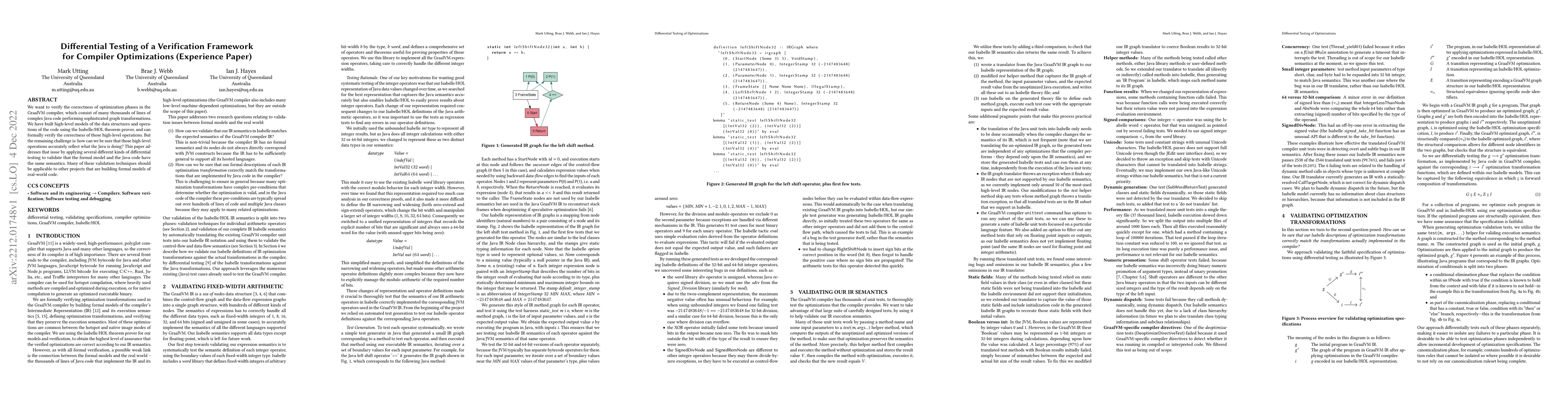 Thumbnail for Differential Testing of a Verification Framework for Compiler
  Optimizations (Experience Paper)