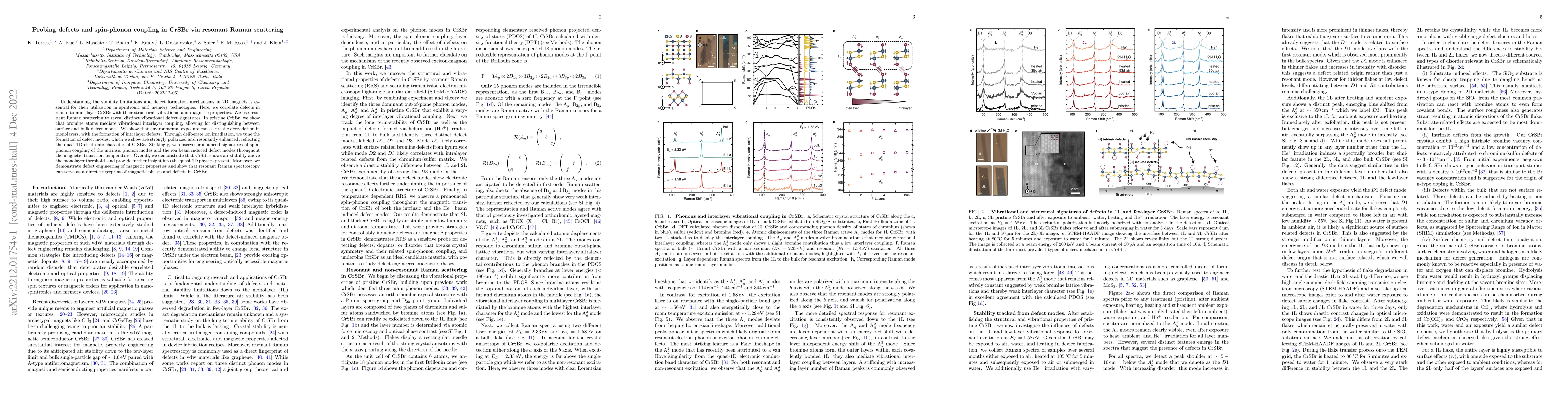 Thumbnail for Probing defects and spin-phonon coupling in CrSBr via resonant Raman
  scattering