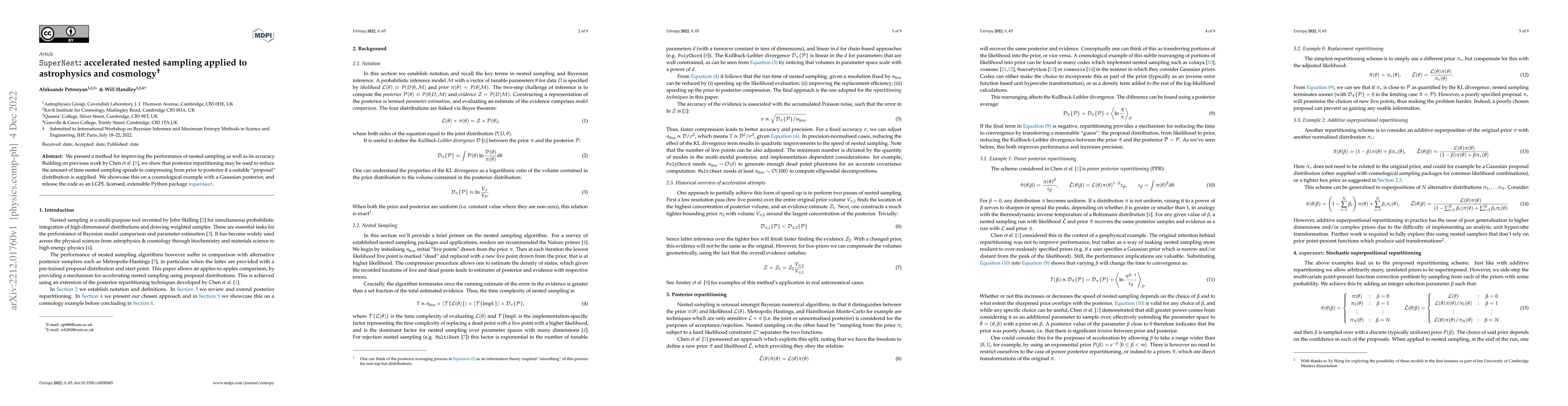 Thumbnail for SuperNest: accelerated nested sampling applied to astrophysics and
  cosmology