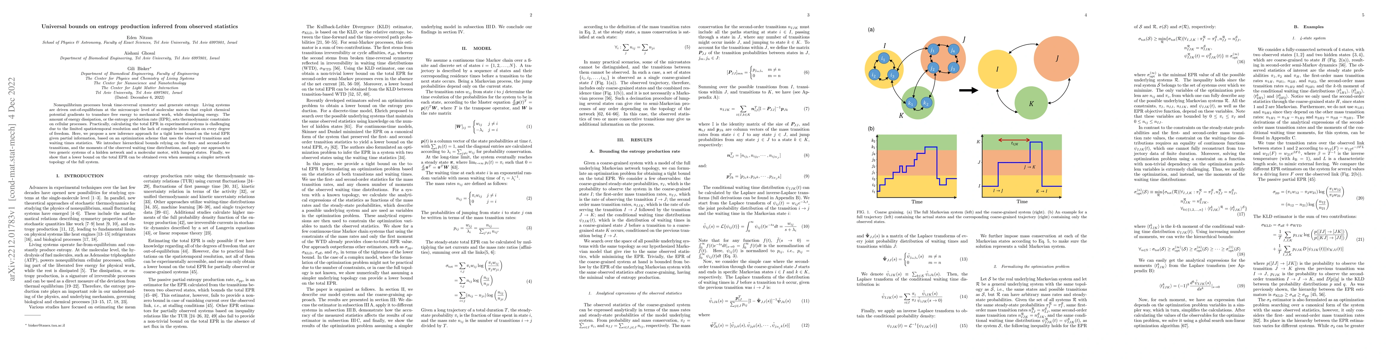 Thumbnail for Universal bounds on entropy production inferred from observed statistics