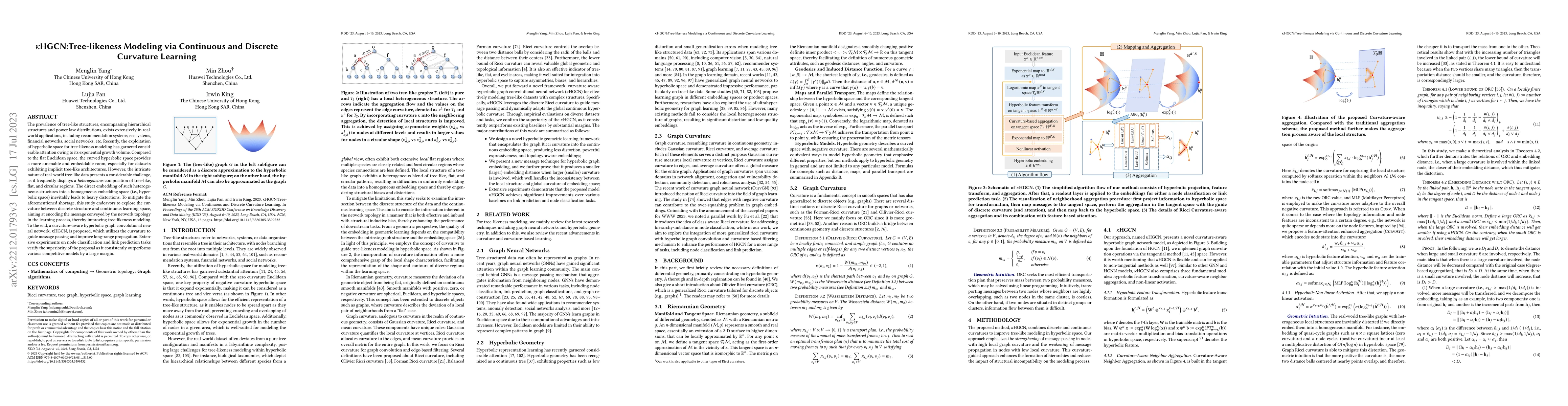 Thumbnail for kHGCN: Tree-likeness Modeling via Continuous and Discrete Curvature
  Learning