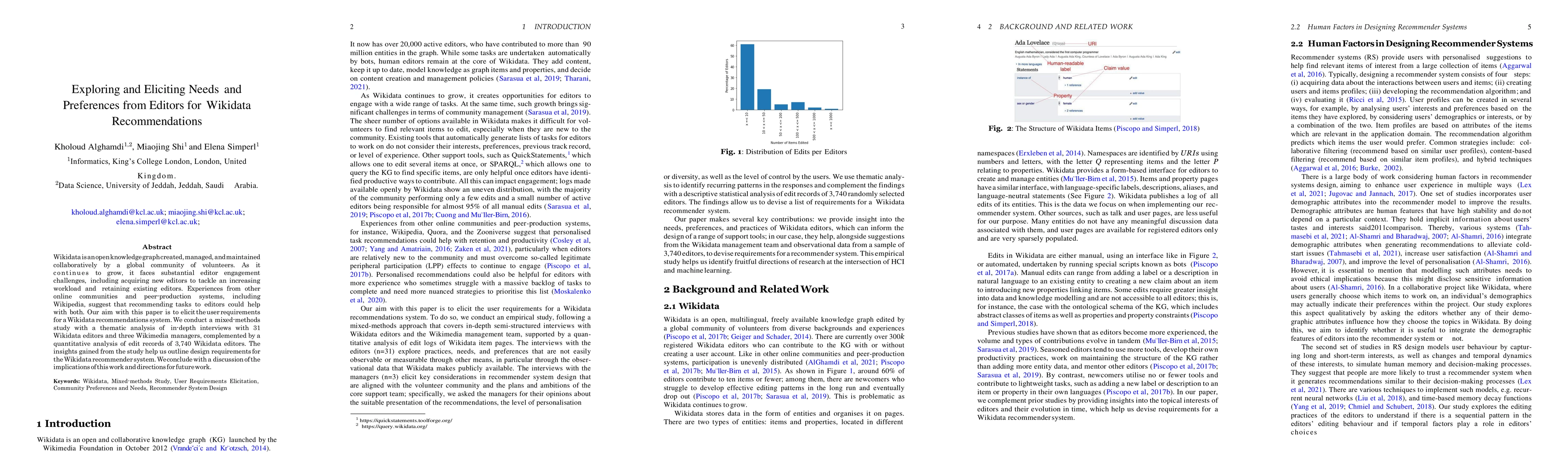 Thumbnail for Exploring and Eliciting Needs and Preferences from Editors for Wikidata
  Recommendations