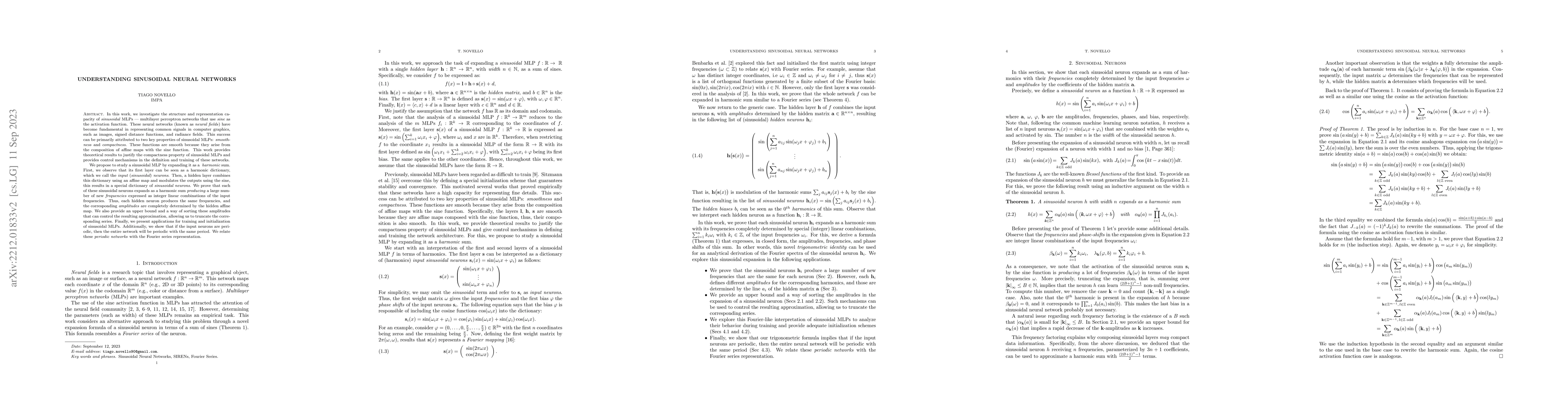 Thumbnail for Understanding Sinusoidal Neural Networks