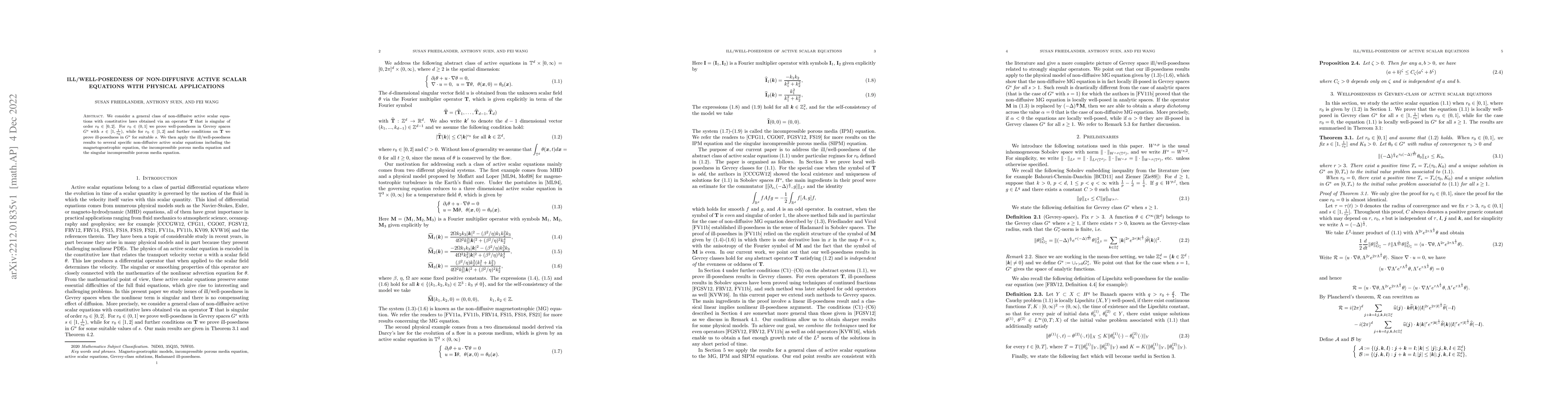 Thumbnail for Ill/well-posedness of non-diffusive active scalar equations with
  physical applications
