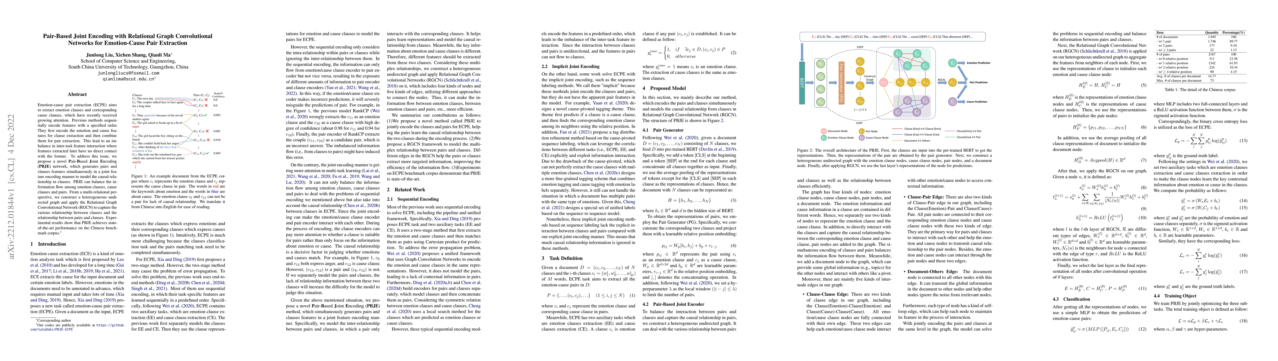 Thumbnail for Pair-Based Joint Encoding with Relational Graph Convolutional Networks
  for Emotion-Cause Pair Extraction