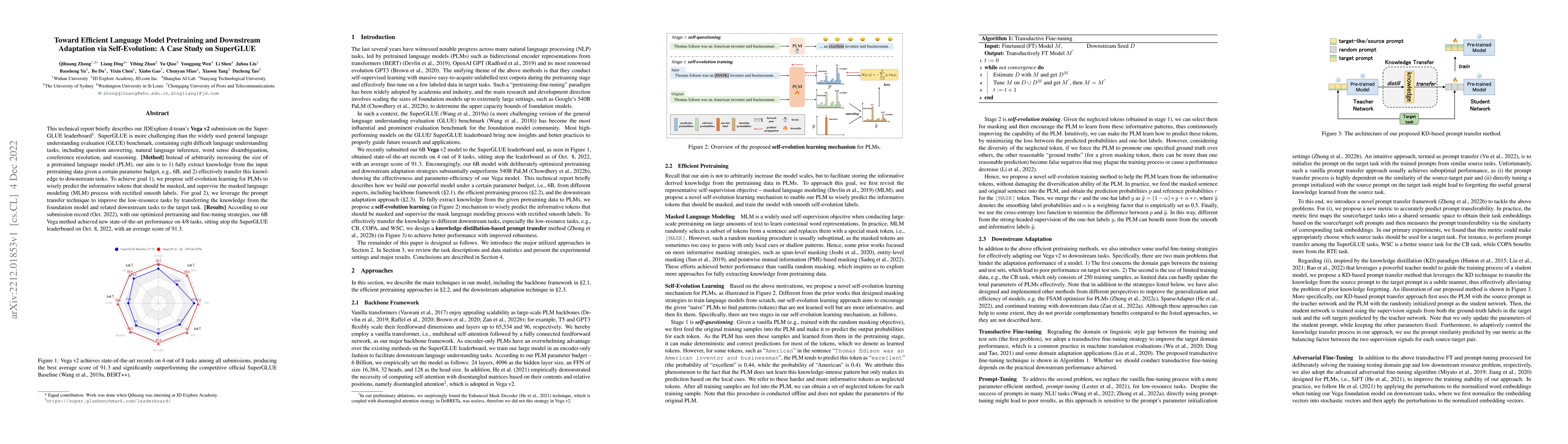 Thumbnail for Toward Efficient Language Model Pretraining and Downstream Adaptation
  via Self-Evolution: A Case Study on SuperGLUE