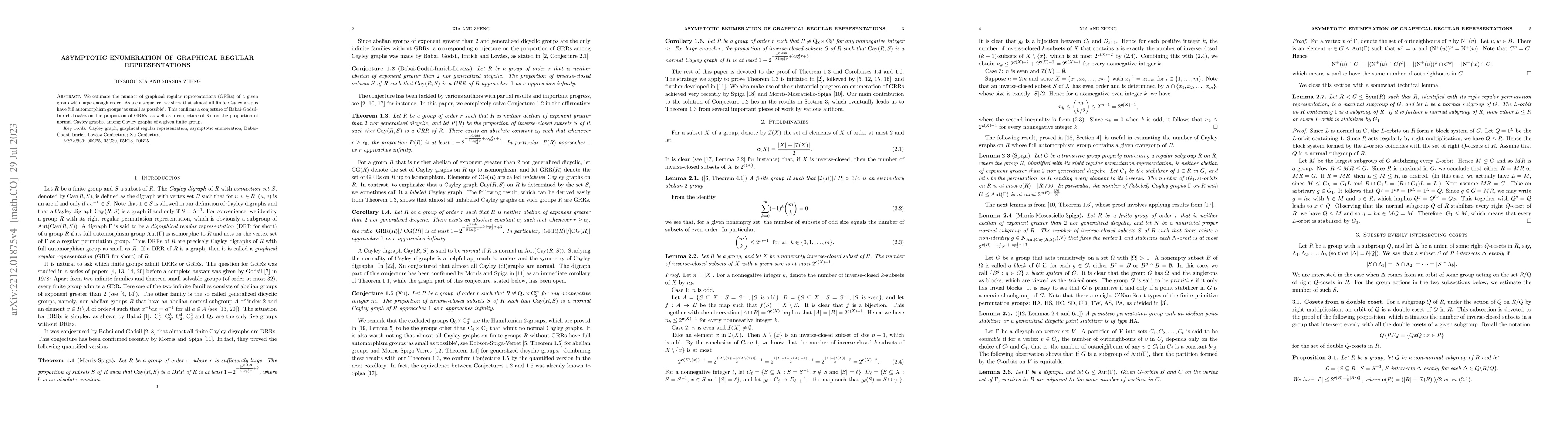 Thumbnail for Asymptotic enumeration of graphical regular representations