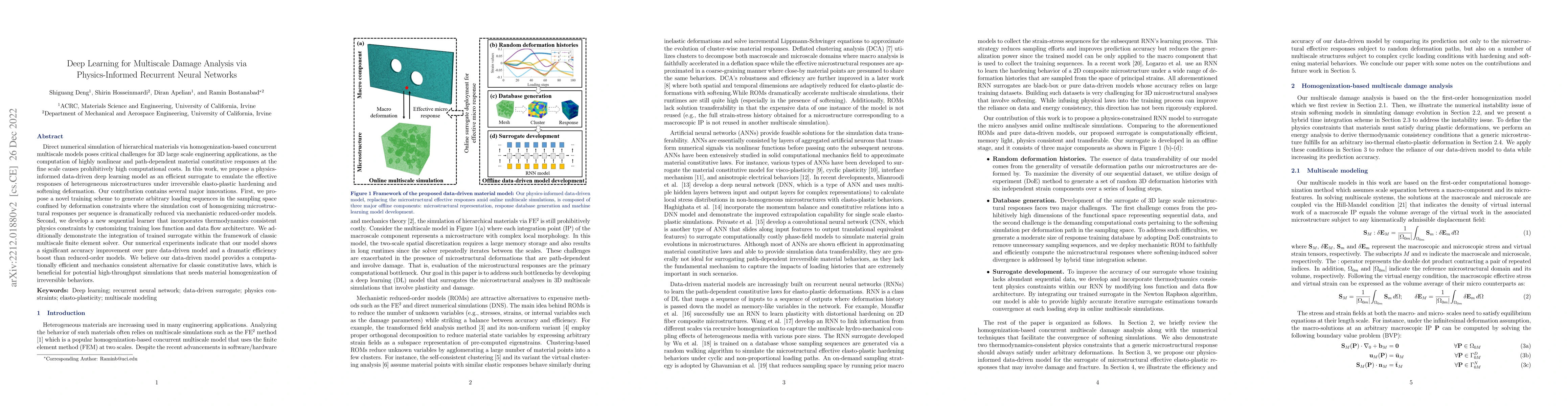 Thumbnail for Deep Learning for Multiscale Damage Analysis via Physics-Informed
  Recurrent Neural Network
