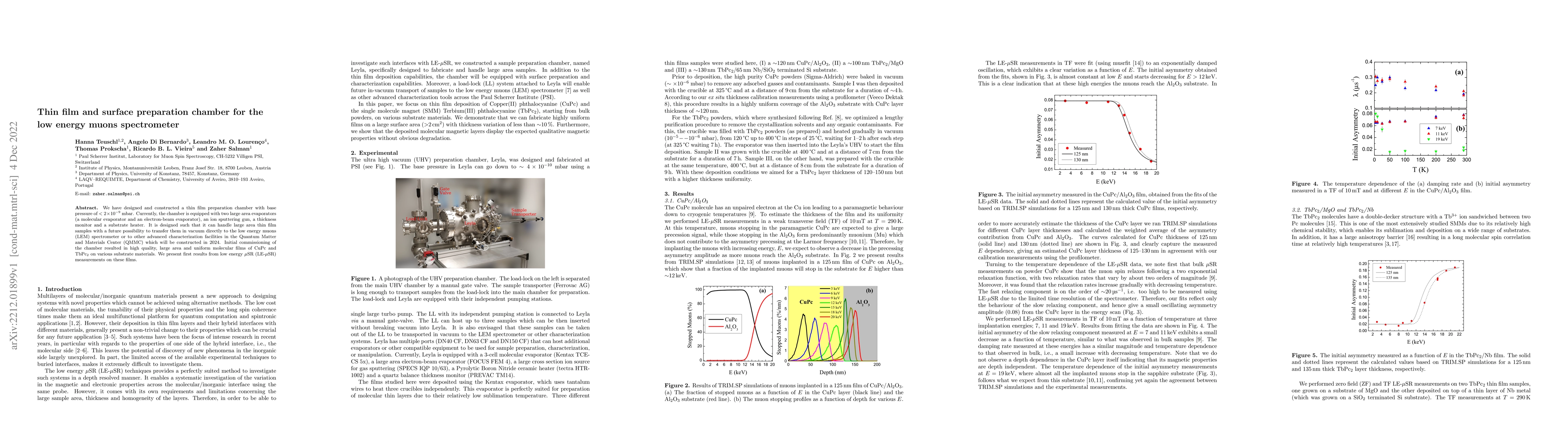 Thumbnail for Thin film and surface preparation chamber for the low energy muons
  spectrometer