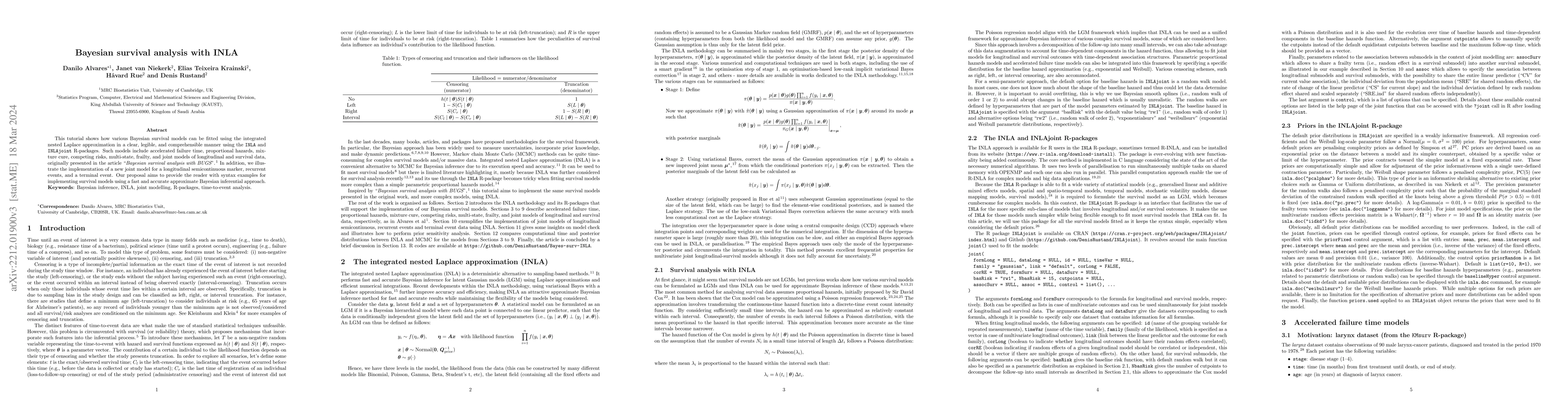 Thumbnail for Bayesian survival analysis with INLA